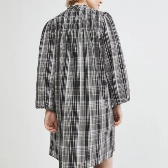 Witchery Shirred Check Waist Dress Size 8 & 12 RRP $159.95 BNWT long sleeve - Picture 3 of 6